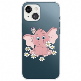 Hoesje voor iPhone 14 Plus Naadloze Roze Olifant