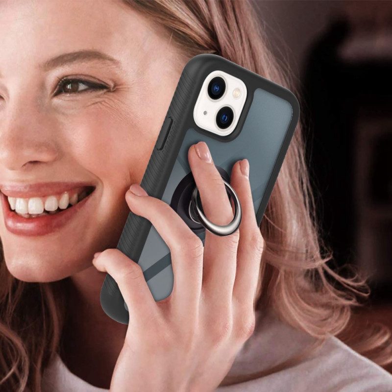 Hoesje voor iPhone 14 Plus Transparant Met Ring-support