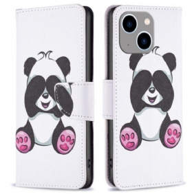 Leren Hoesje voor iPhone 14 Plus Panda-plezier