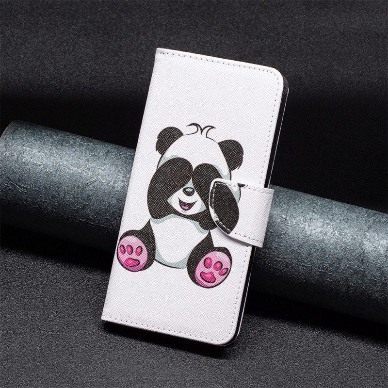 Leren Hoesje voor iPhone 14 Plus Panda-plezier