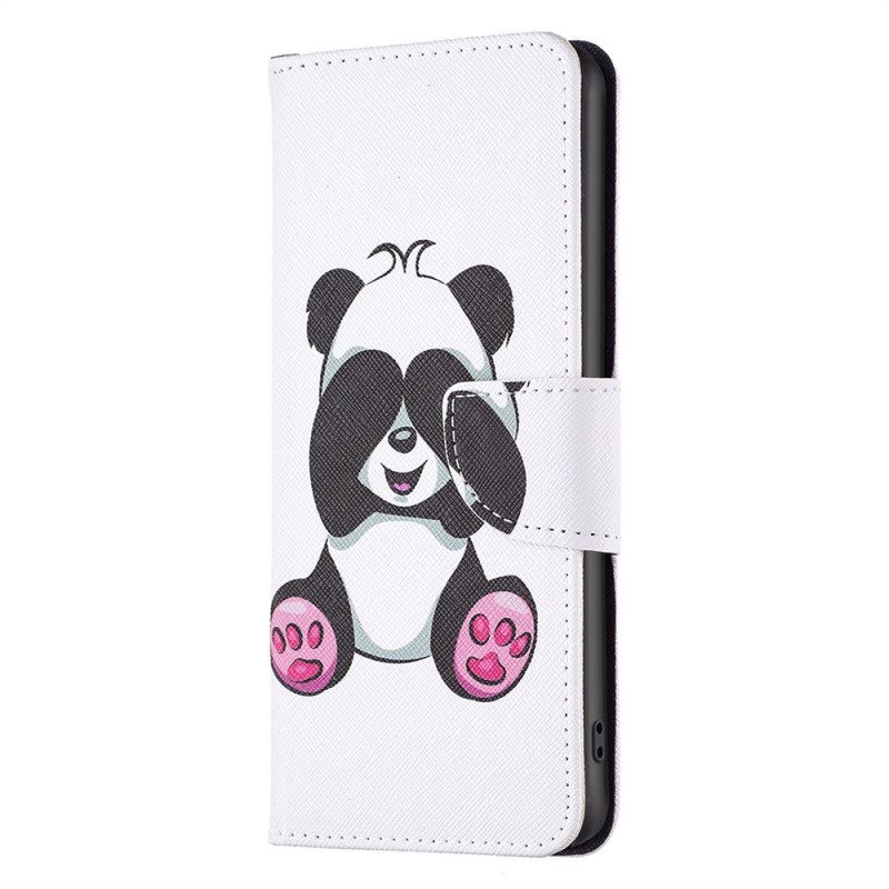 Leren Hoesje voor iPhone 14 Plus Panda-plezier