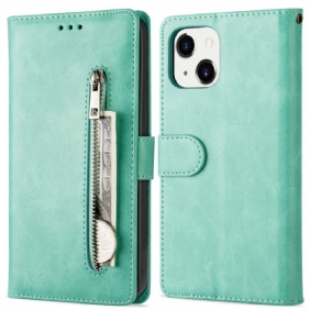 Leren Hoesje voor iPhone 14 Plus Portemonnee Met Lanyard