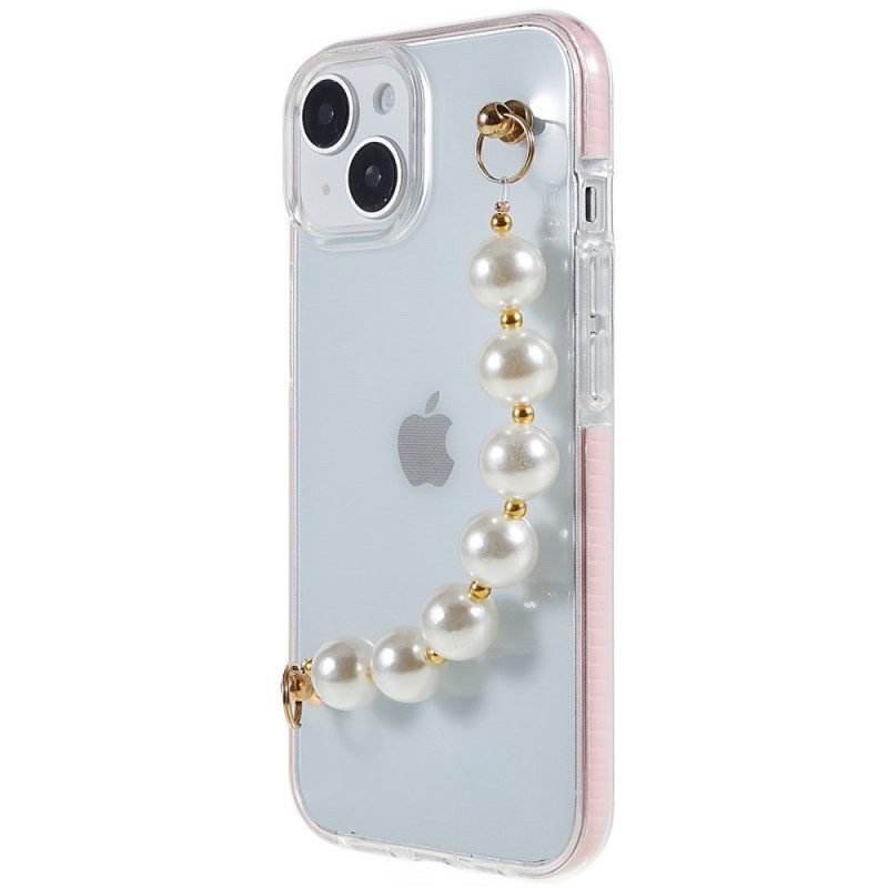 Telefoonhoesje voor iPhone 14 Plus Siliconen Armband Kralen