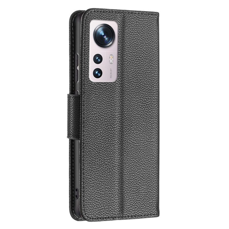 Folio-hoesje voor Xiaomi 12 / 12X Flip Case Lychee Rabat Schuin