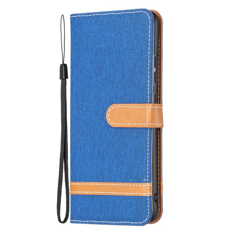 Folio-hoesje voor Xiaomi 12 / 12X Met Ketting Band Van Stof En Leereffect