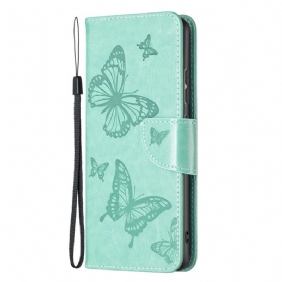 Folio-hoesje voor Xiaomi 12 / 12X Met Ketting String Vlinders