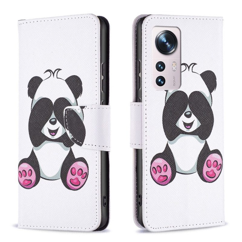 Folio-hoesje voor Xiaomi 12 / 12X Panda-plezier