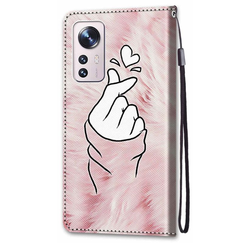 Folio-hoesje voor Xiaomi 12 / 12X Vinger Hart