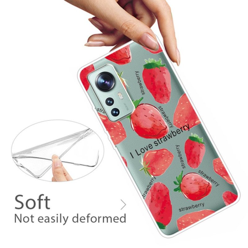 Hoesje voor Xiaomi 12 / 12X Aardbeien