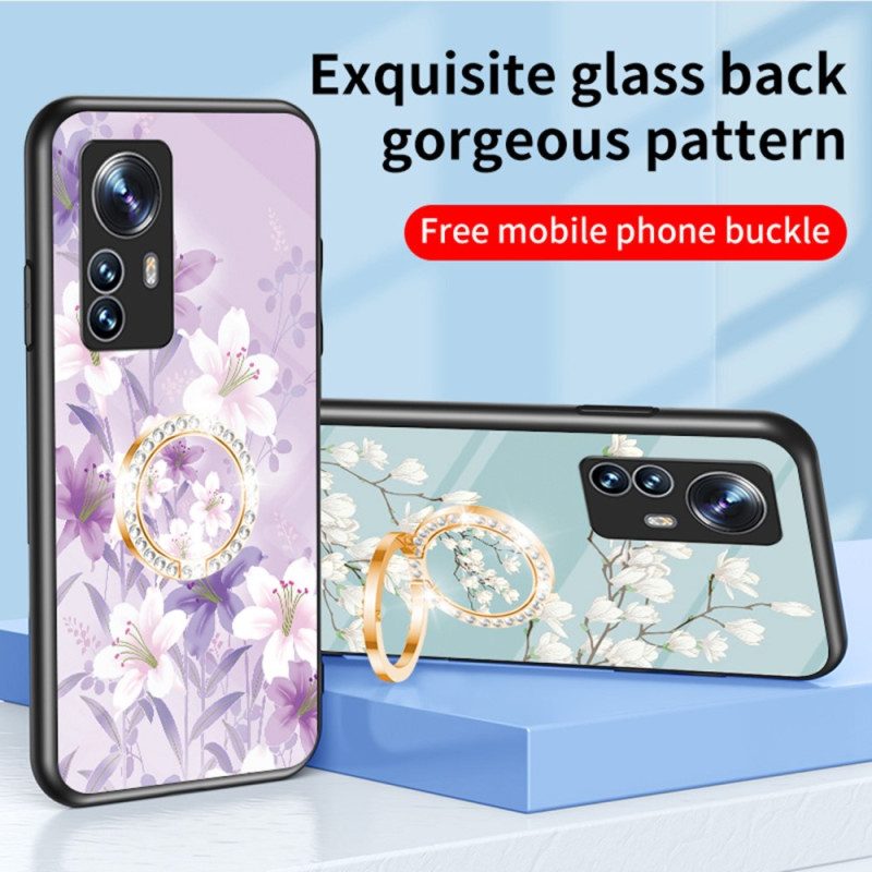 Hoesje voor Xiaomi 12 / 12X Gehard Glas Met Bloemenring