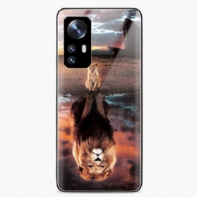 Hoesje voor Xiaomi 12 / 12X Lion Cub's Dream Gehard Glas