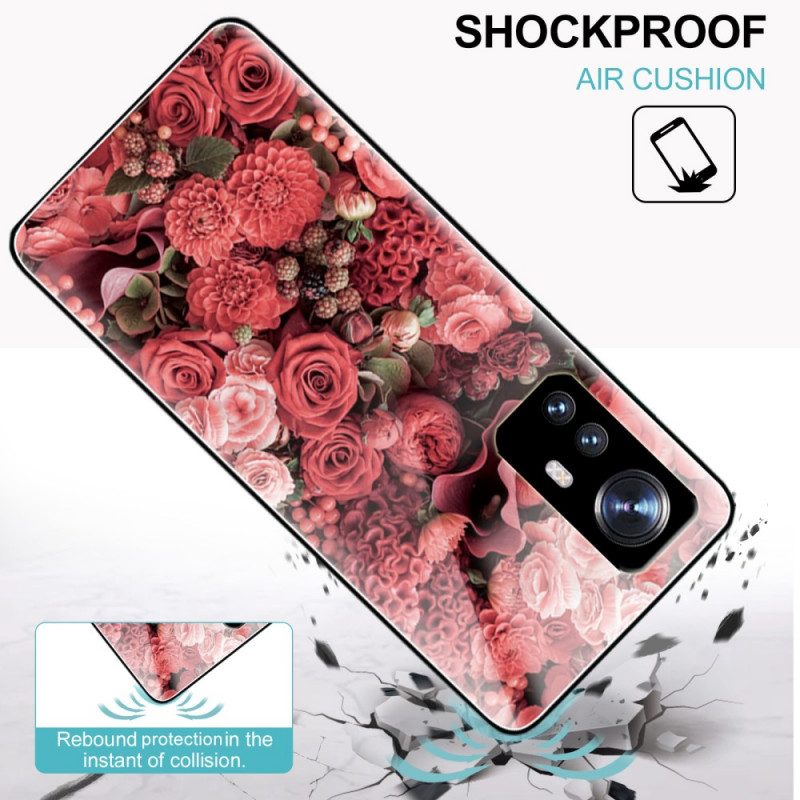 Hoesje voor Xiaomi 12 / 12X Rose Bloemen Gehard Glas