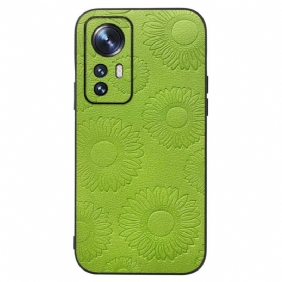 Hoesje voor Xiaomi 12 / 12X Zonnebloemen Van Imitatieleer