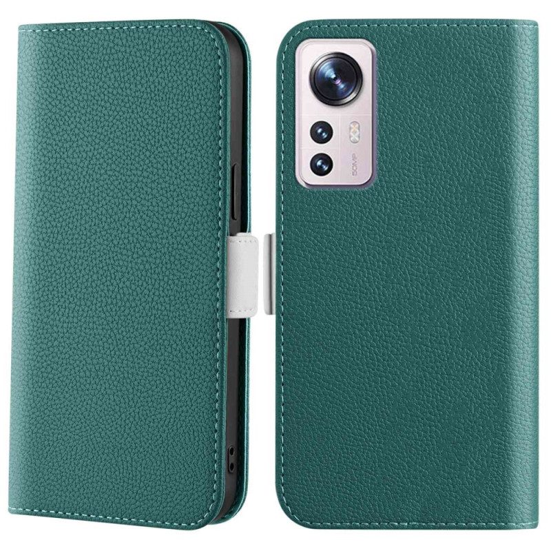 Leren Hoesje voor Xiaomi 12 / 12X Litchi Lederen Dubbele Sluiting