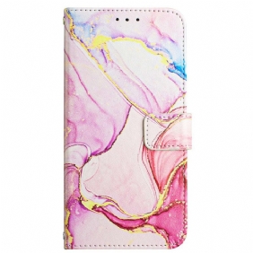 Leren Hoesje voor Xiaomi 12 / 12X Met Ketting Marmer Strippen