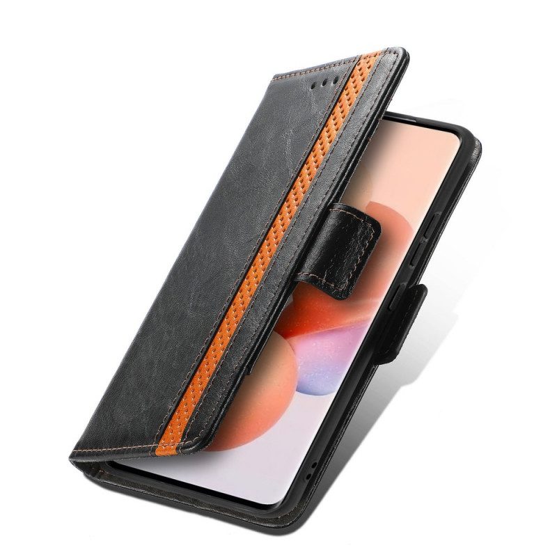 Leren Hoesje voor Xiaomi 12 / 12X Tweekleurige Dubbele Sluiting