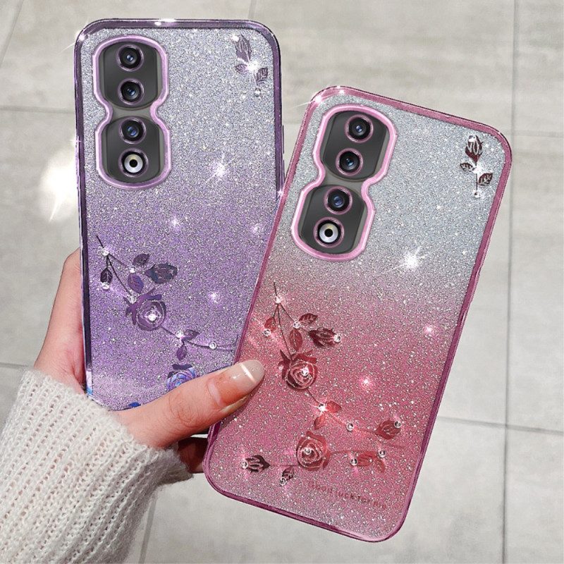 Telefoonhoesje voor Honor 90 Pro Kleurverloop Glitter