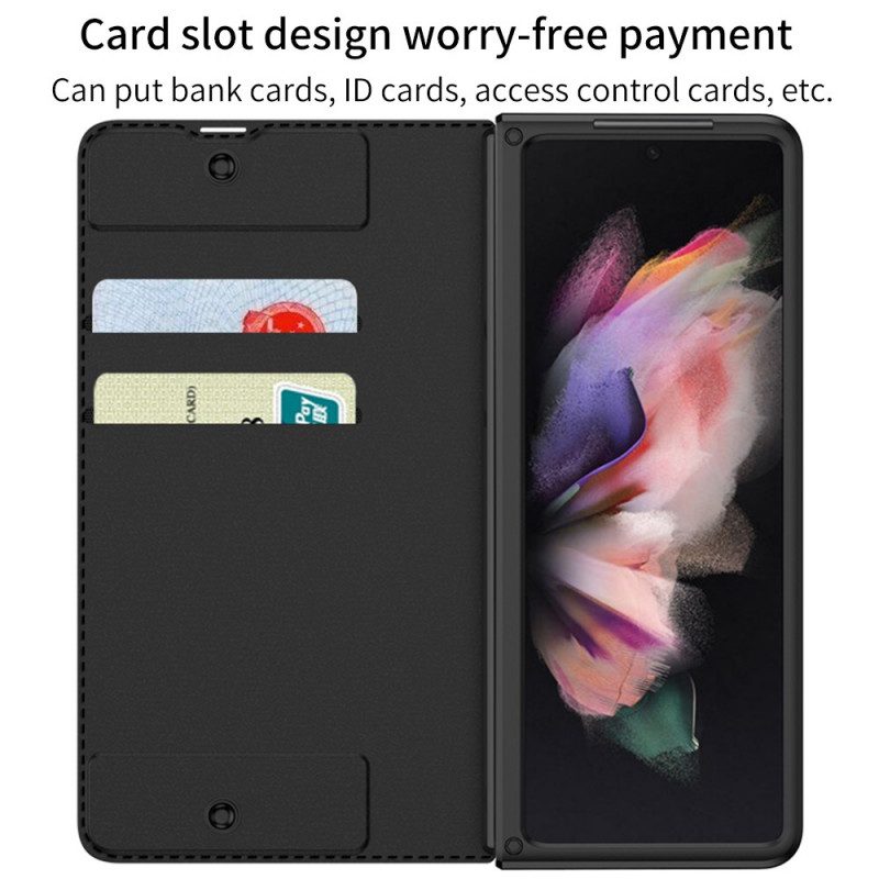 Bescherming Hoesje voor Samsung Galaxy Z Fold 3 5G Folio-hoesje Gkk-stylushouder Van Kunstleer