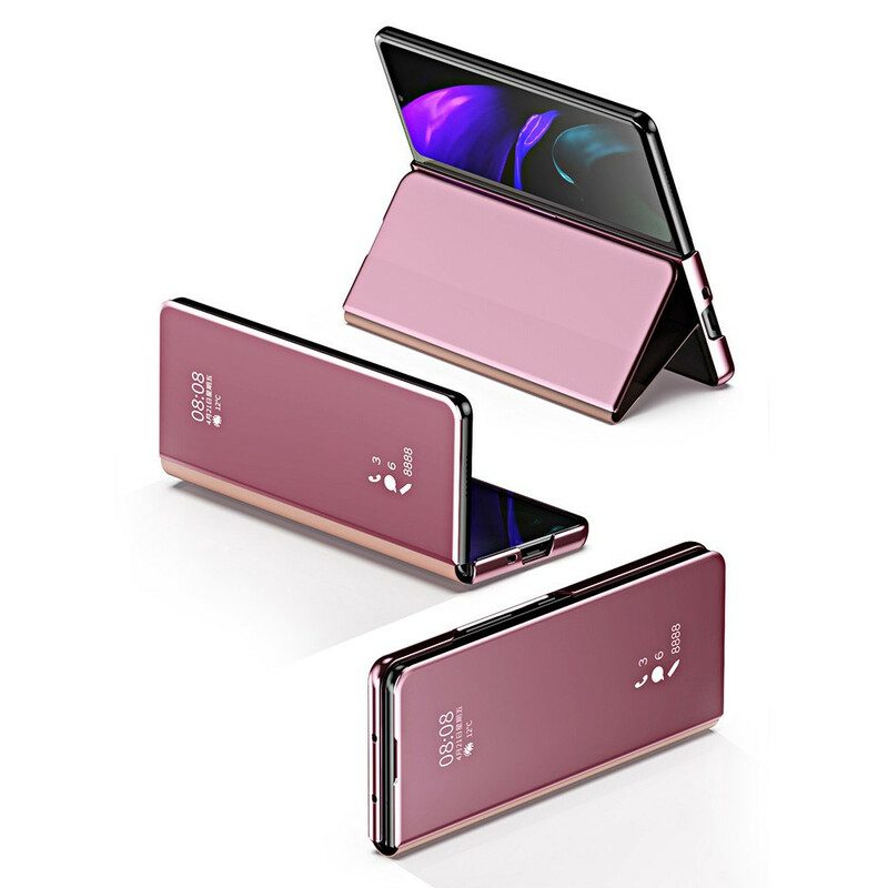 Bescherming Hoesje voor Samsung Galaxy Z Fold 3 5G Folio-hoesje Spiegelkap