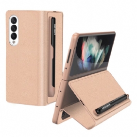 Bescherming Hoesje voor Samsung Galaxy Z Fold 3 5G Folio-hoesje Stylushouder Van Imitatieleer