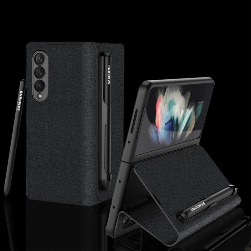 Bescherming Hoesje voor Samsung Galaxy Z Fold 3 5G Folio-hoesje Stylushouder Van Imitatieleer