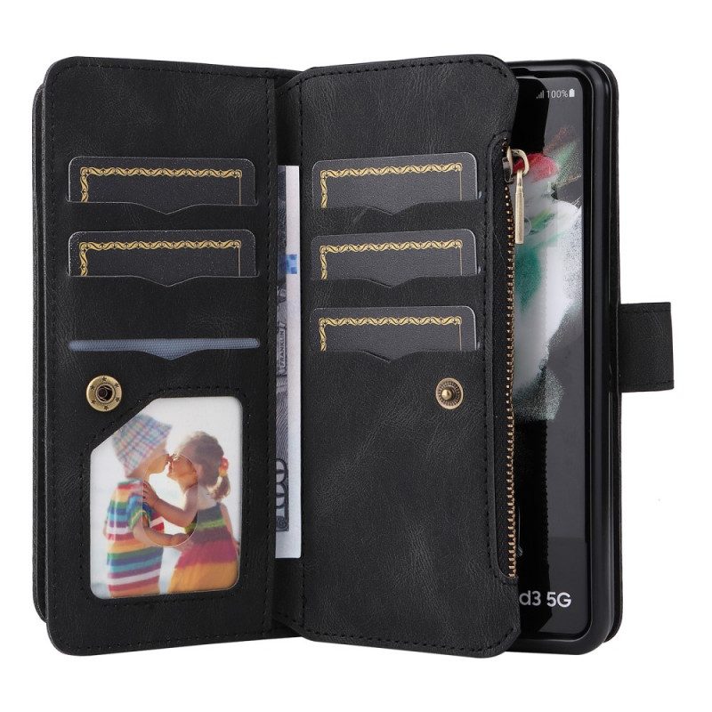 Flip Case voor Samsung Galaxy Z Fold 3 5G Multifunctionele Kaarthouder