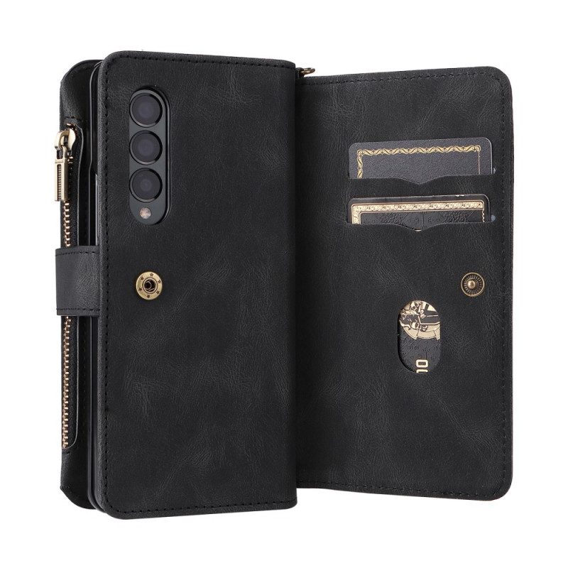 Flip Case voor Samsung Galaxy Z Fold 3 5G Multifunctionele Kaarthouder