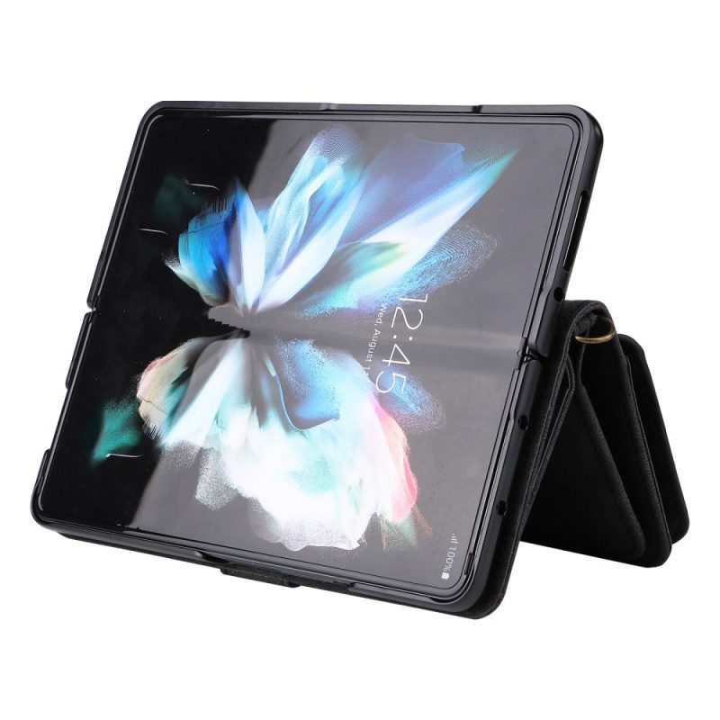 Flip Case voor Samsung Galaxy Z Fold 3 5G Multifunctionele Kaarthouder