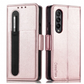 Folio-hoesje voor Samsung Galaxy Z Fold 3 5G Caseneo Leereffect