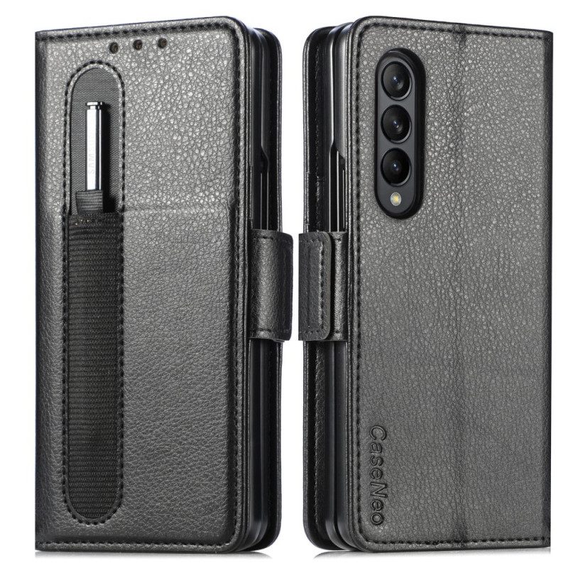 Folio-hoesje voor Samsung Galaxy Z Fold 3 5G Caseneo Leereffect