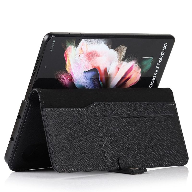 Folio-hoesje voor Samsung Galaxy Z Fold 3 5G Echt Lederen Pennenhouder En Riem