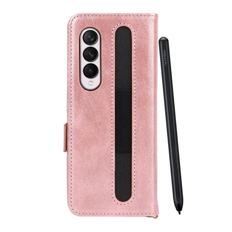 Folio-hoesje voor Samsung Galaxy Z Fold 3 5G Flip Case Dubbele Penhouderflap