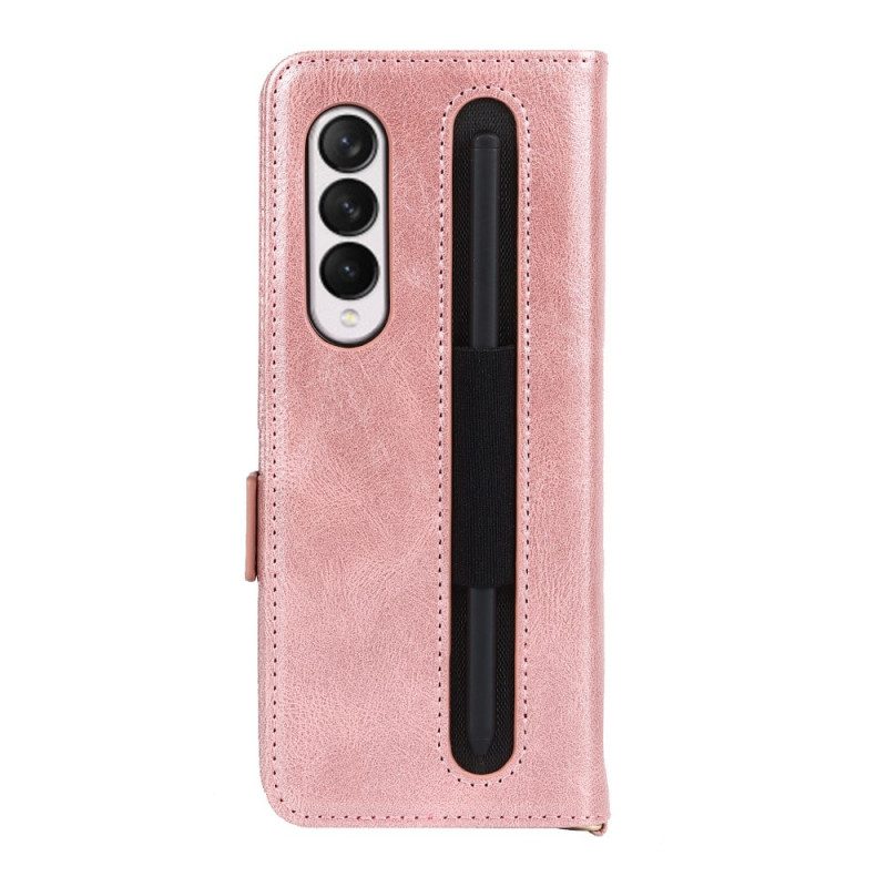 Folio-hoesje voor Samsung Galaxy Z Fold 3 5G Flip Case Dubbele Penhouderflap