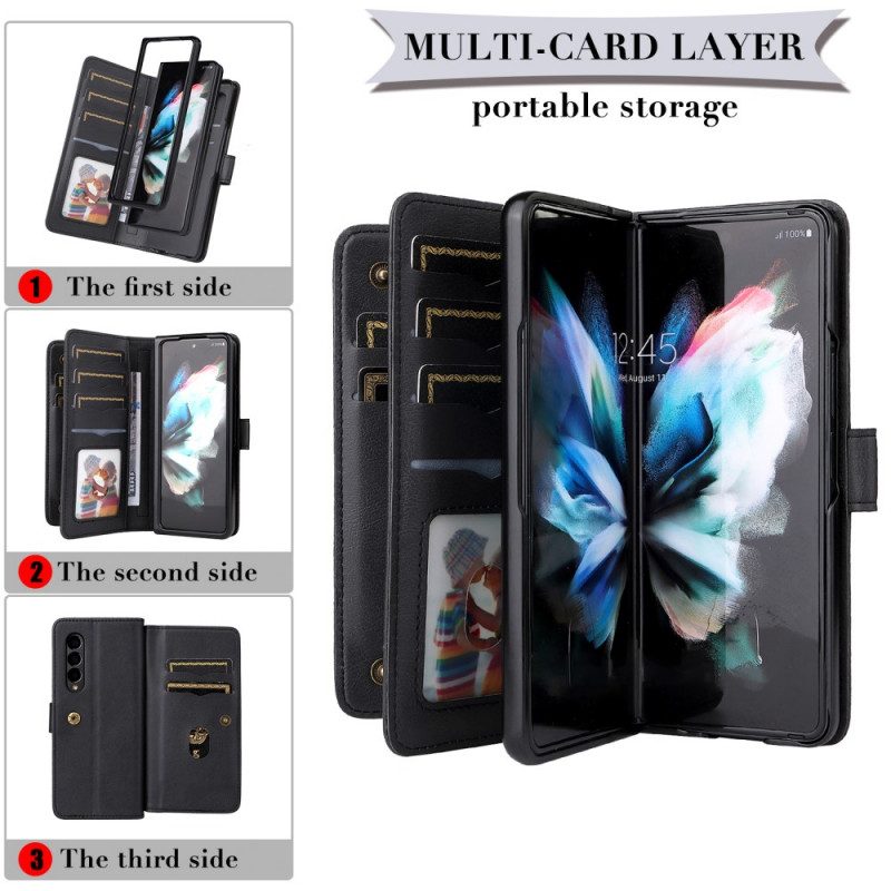 Folio-hoesje voor Samsung Galaxy Z Fold 3 5G Multifunctionele Zakelijke Portemonnee