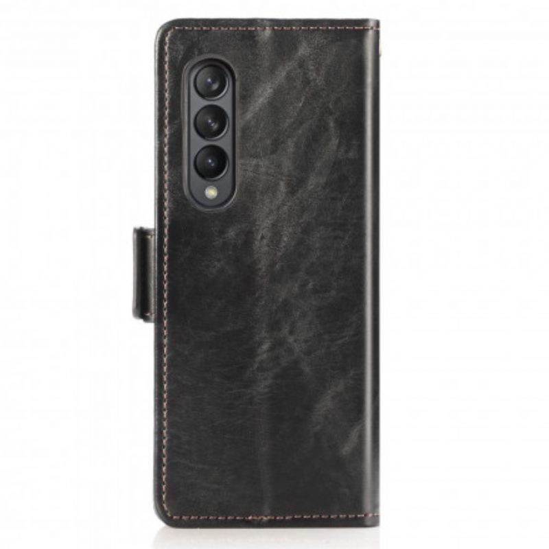 Folio-hoesje voor Samsung Galaxy Z Fold 3 5G Tweekleurige Dubbele Sluiting