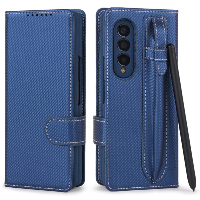 Hoesje Folio-hoesje voor Samsung Galaxy Z Fold 3 5G Afneembare Pennenhouder