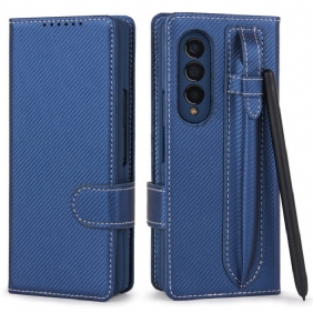 Hoesje Folio-hoesje voor Samsung Galaxy Z Fold 3 5G Afneembare Pennenhouder