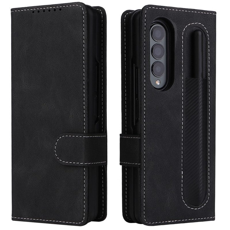 Hoesje Folio-hoesje voor Samsung Galaxy Z Fold 3 5G Vintage Afneembaar