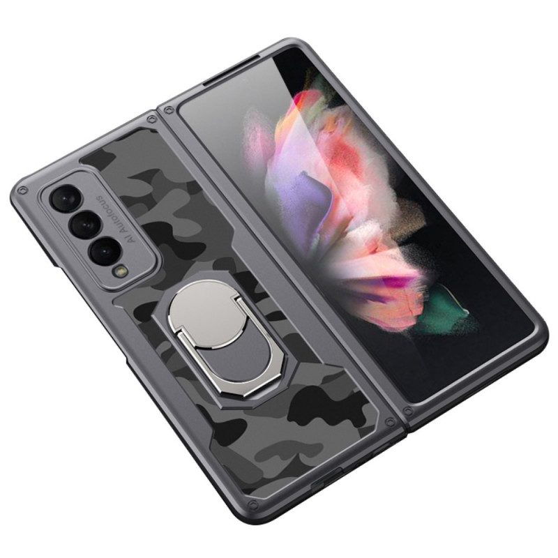 Hoesje voor Samsung Galaxy Z Fold 3 5G Camouflage Ring-steun Gkk