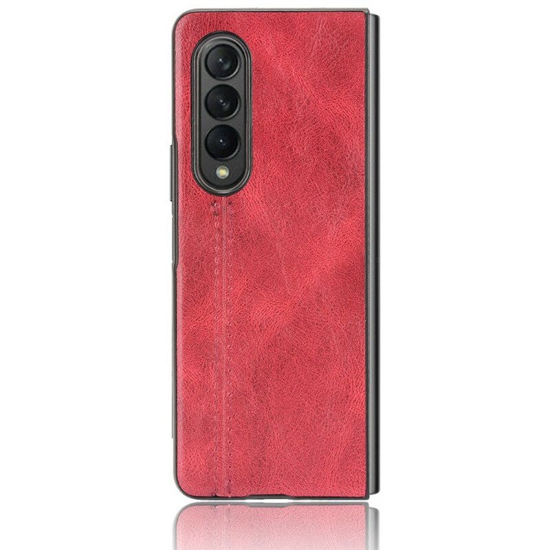 Hoesje voor Samsung Galaxy Z Fold 3 5G Couture-leereffect