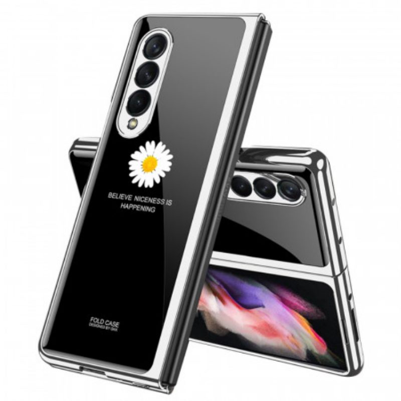 Hoesje voor Samsung Galaxy Z Fold 3 5G Daisy Gehard Glas Gkk