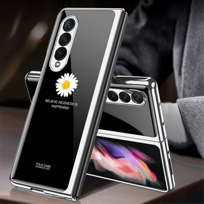 Hoesje voor Samsung Galaxy Z Fold 3 5G Daisy Gehard Glas Gkk