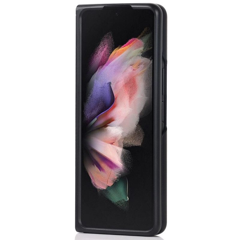 Hoesje voor Samsung Galaxy Z Fold 3 5G Echt Lederen Standaard En Stylushouder