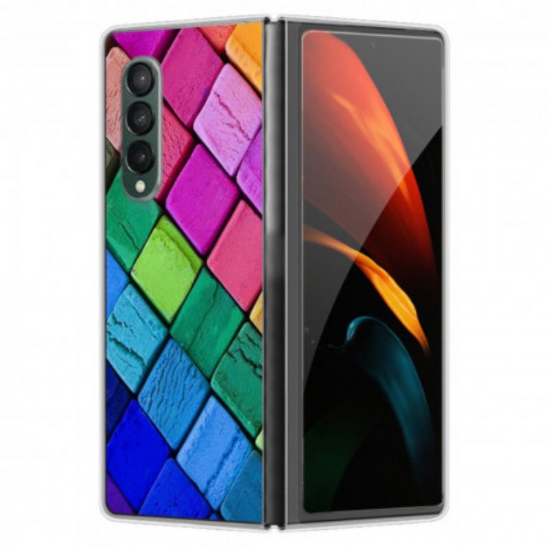 Hoesje voor Samsung Galaxy Z Fold 3 5G Gekleurde Kubussen