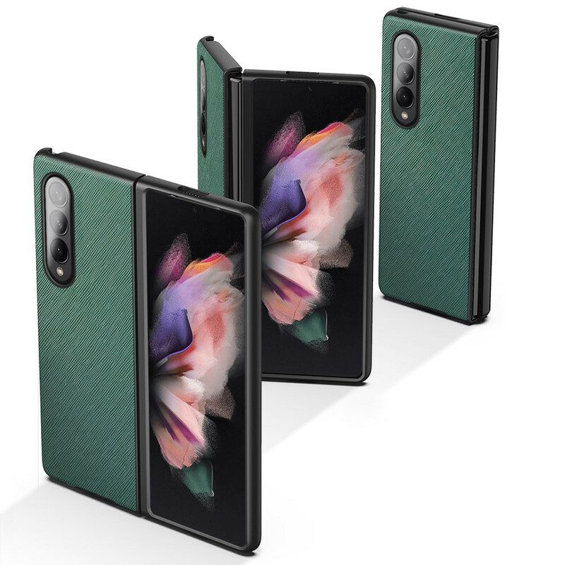 Hoesje voor Samsung Galaxy Z Fold 3 5G Getextureerd Leer