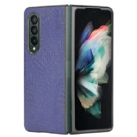 Hoesje voor Samsung Galaxy Z Fold 3 5G Imitatie Krokodillenleer