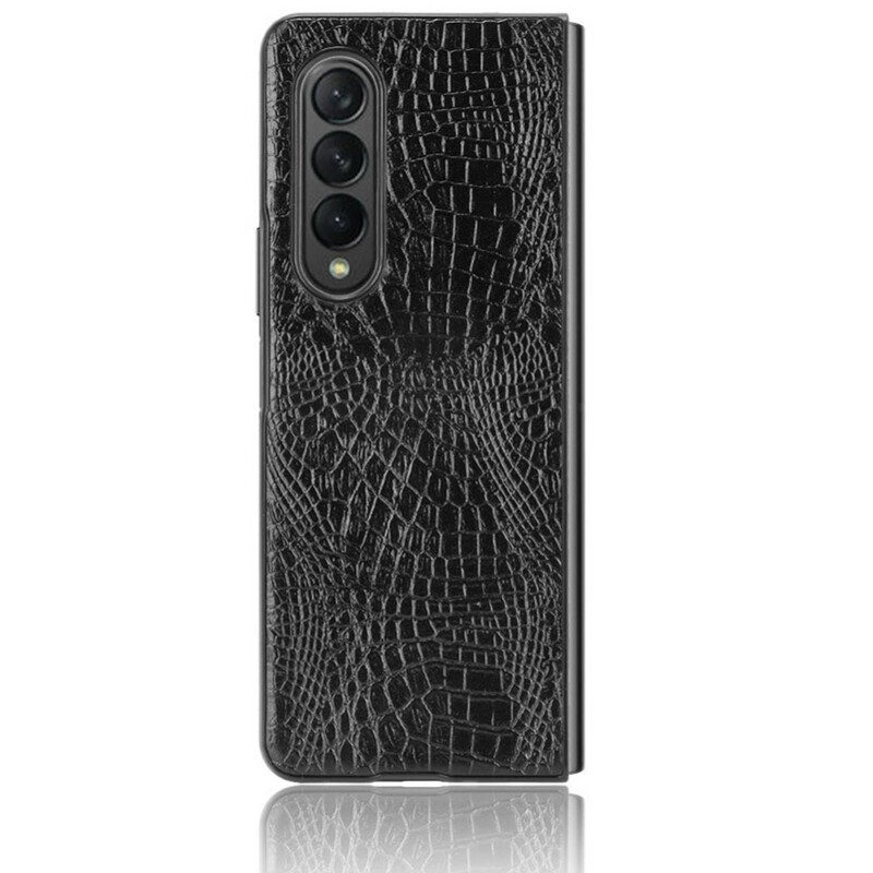 Hoesje voor Samsung Galaxy Z Fold 3 5G Imitatie Krokodillenleer