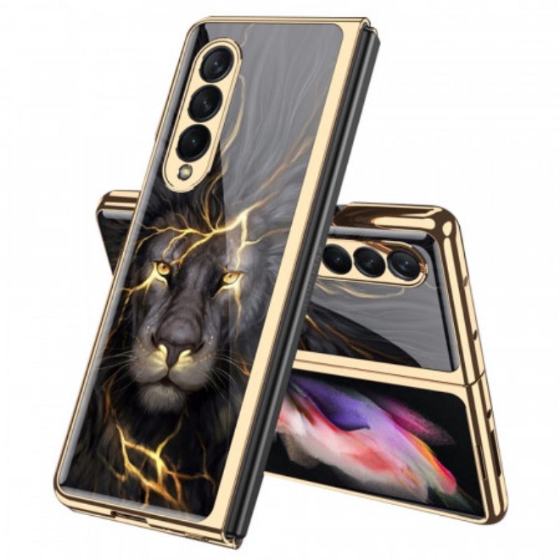 Hoesje voor Samsung Galaxy Z Fold 3 5G Leeuw Van Gehard Glas Gkk