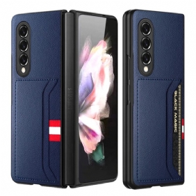 Hoesje voor Samsung Galaxy Z Fold 3 5G Litchi Lederen Dubbele Kaarthouder