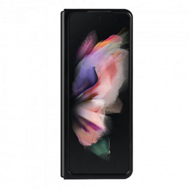 Hoesje voor Samsung Galaxy Z Fold 3 5G Litchi Lederen Standaard